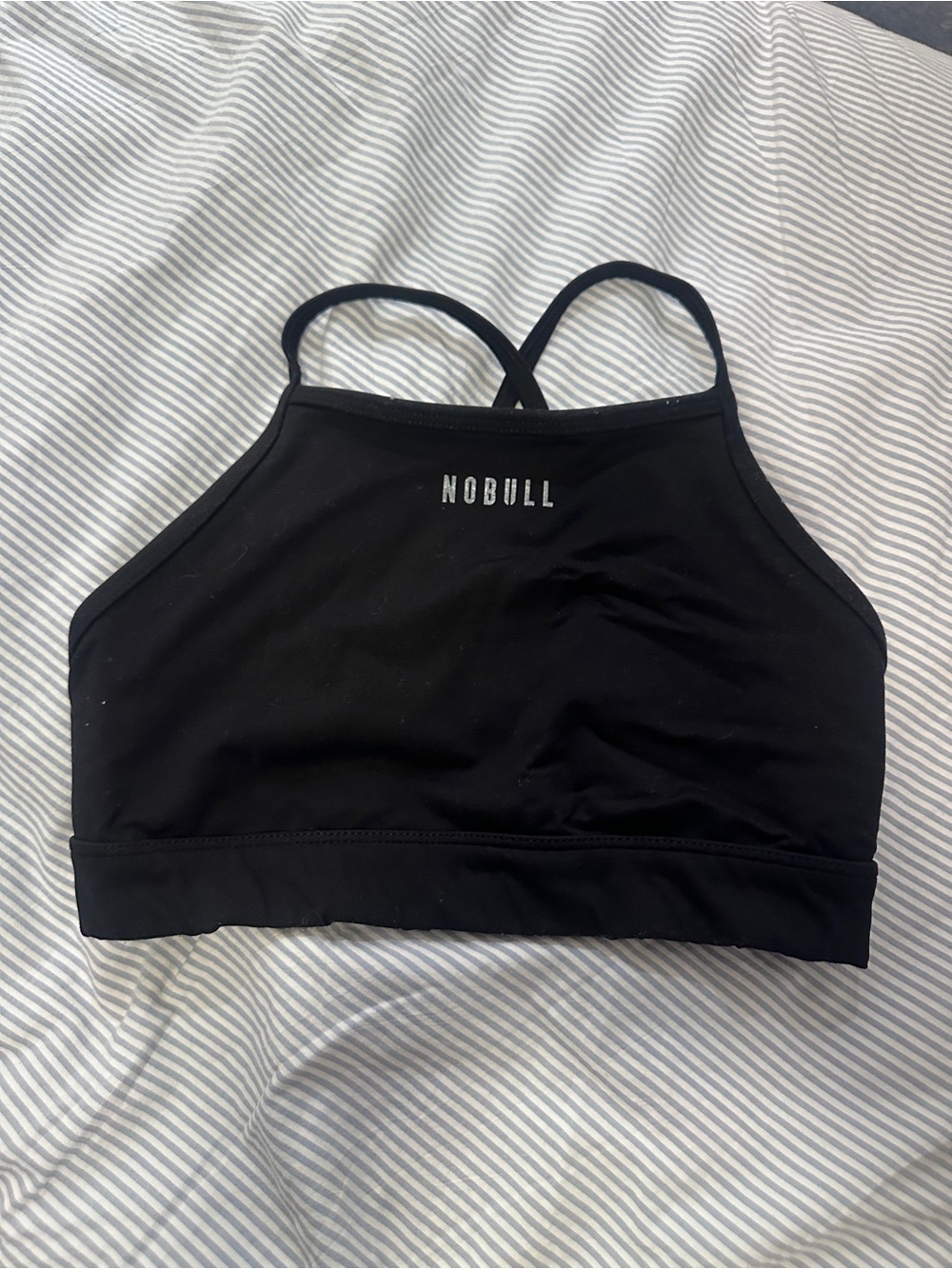 NOBULL Black Cross-Back High-Neck Sports Bra